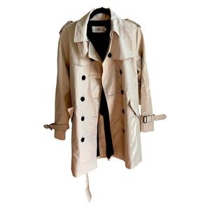 NEW COACH WOMEN’S SHORT TRENCH COAT NATURAL - SIZE LARGE